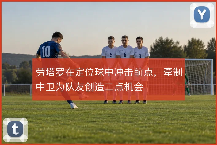 劳塔罗在定位球中冲击前点，牵制中卫为队友创造二点机会